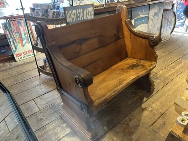 Wooden church bench