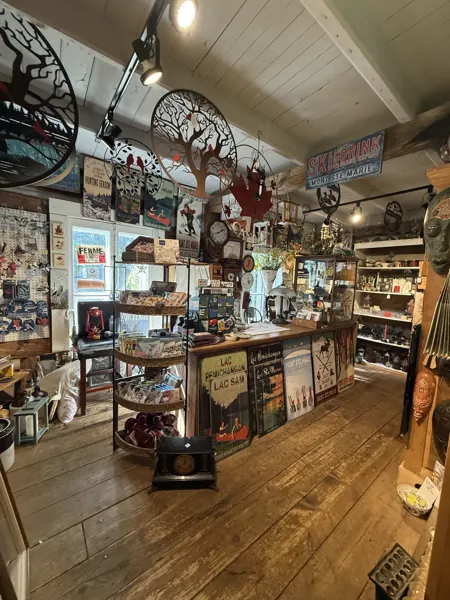Shop counter and wall posters