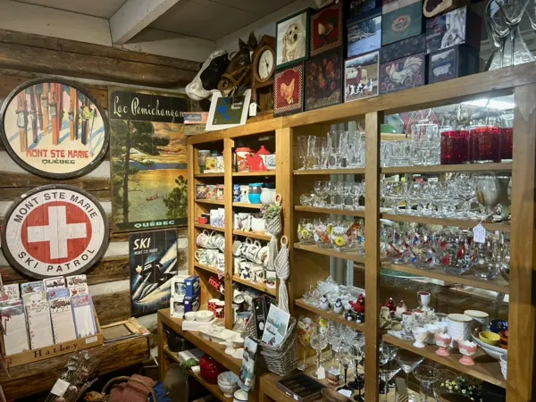 Gifts and posters inside the shop